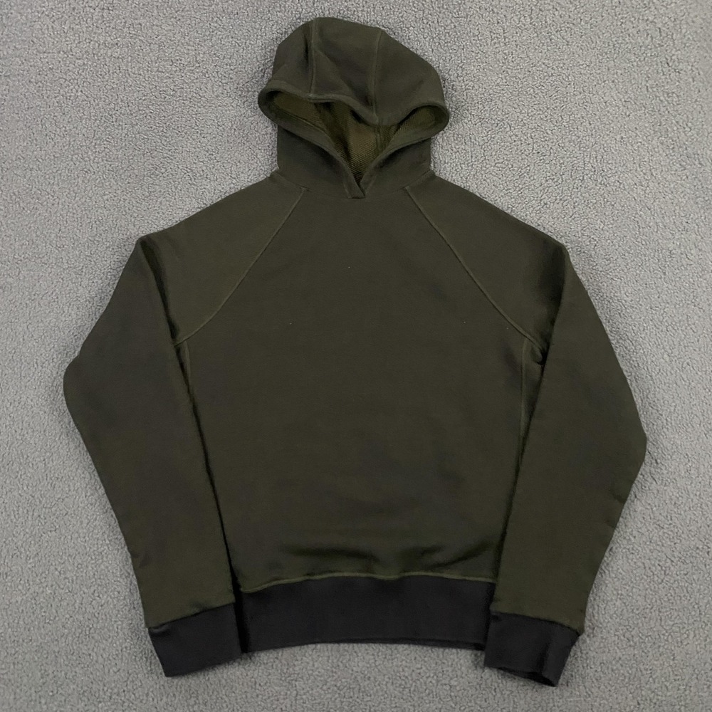 Aether Hoodie Women Medium Olive Green Raglan French Terry Made in Portugal Logo